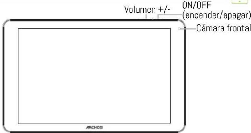 Volumen +/- ON/OFF (encender/apagar) Cámara frontal ARCHOS