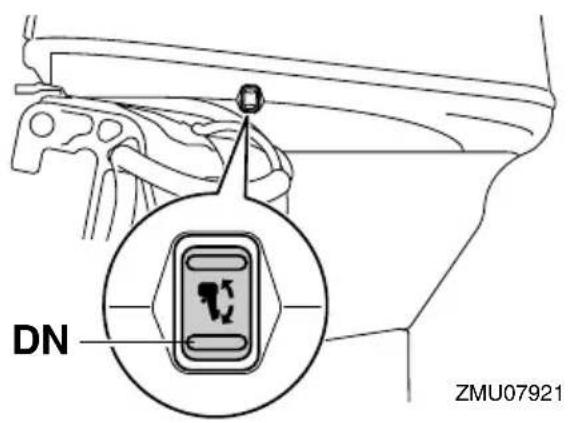 YAMAHA F60F (2022) - Procédure d'abaissement (modèles à système de trim) - 3