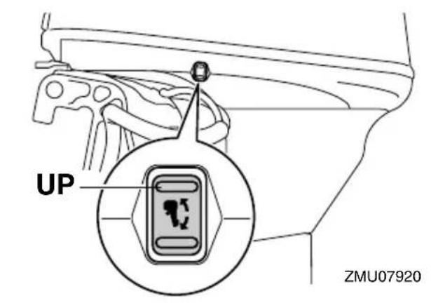 YAMAHA F60F (2022) - Procédure de relevage (modèles à système de trim) - 3
