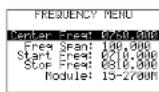 Monacor RFEXPLORER6 - Frequency menu - 1