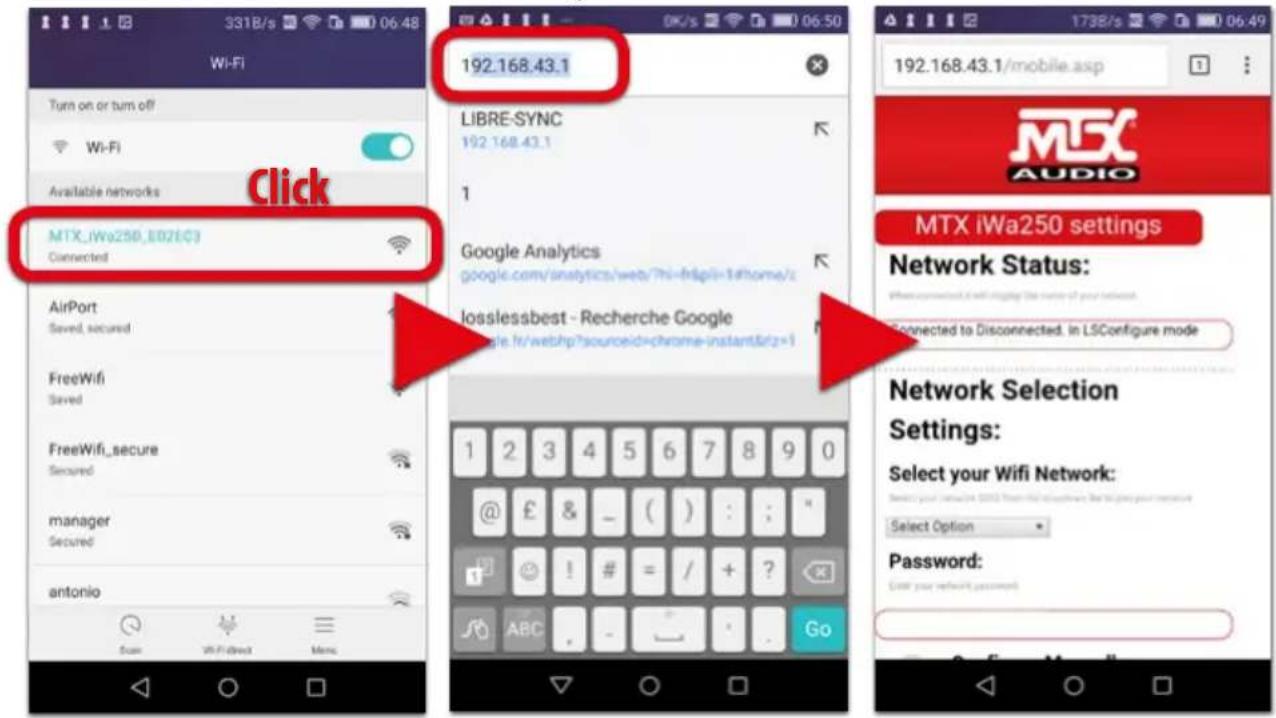 MTX Audio iWa250 - Wie verbinde ich den iWa250 mit meinem Wi-fi Netzwerk (Android®/Windows®)? - 1