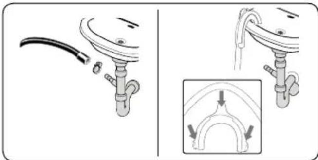 Orima ORM128ADW - Raccordement du tuyau de vidange - 1