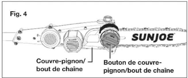 Sun Joe 24VPS10CT - Pose et remplacement du guide-chaîne et de la chaîne de sciage - 1