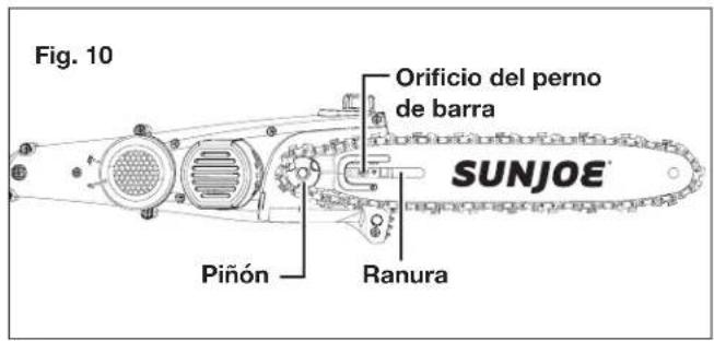 Sun Joe 24VPS10CT - Instalación y reemplazo de la barra-guía y cadena - 7