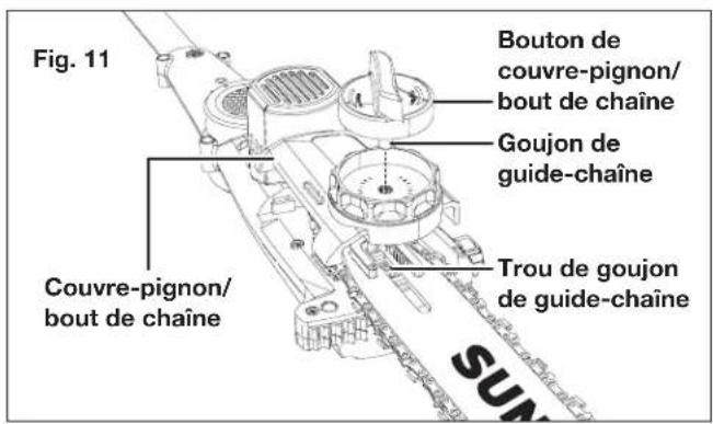 Sun Joe 24VPS10CT - Pose et remplacement du guide-chaîne et de la chaîne de sciage - 8
