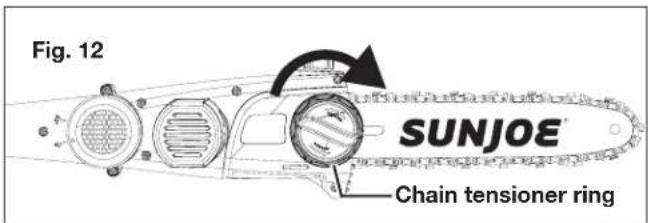 Sun Joe 24VPS10CT - Installing/Replacing Guide Bar + Cutting Chain - 9