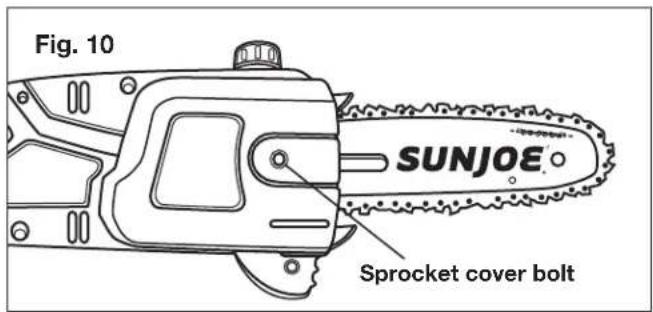 Sun Joe SWJ800E - Installing + Replacing the Guide Bar + Chain - 12