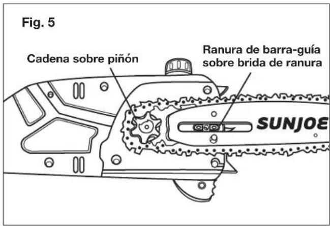 Sun Joe SWJ800E - Instalación y reemplazo de la barra-guía y cadena - 5