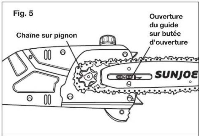 Sun Joe SWJ800E - Pose et remplacement du guide-chaîne et de la chaîne - 5