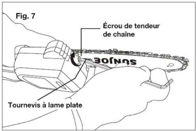 Sun Joe SWJ800E - Pose et remplacement du guide-chaîne et de la chaîne - 7