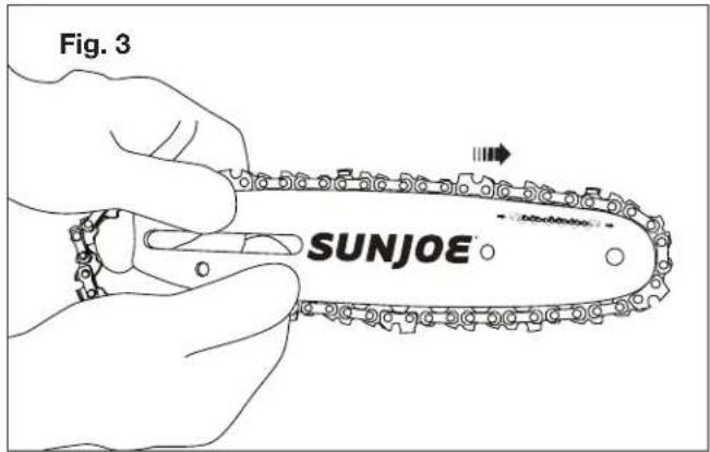 Sun Joe SWJ800E - Pose et remplacement du guide-chaîne et de la chaîne - 3