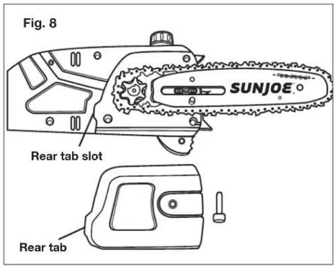 Sun Joe SWJ800E - Installing + Replacing the Guide Bar + Chain - 10