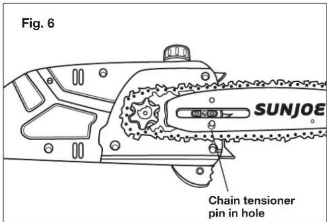 Sun Joe SWJ800E - Installing + Replacing the Guide Bar + Chain - 8