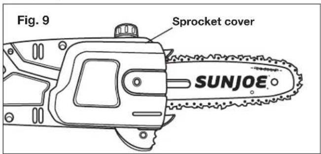Sun Joe SWJ800E - Installing + Replacing the Guide Bar + Chain - 11