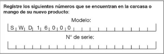 Sun Joe SWD16000 - Modelo y número de série - 1