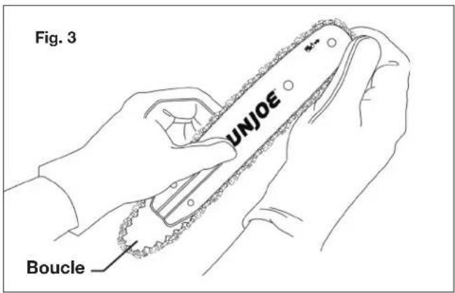 Sun Joe SWJ700E - Pose du guide-chaine et de la chaine - 3