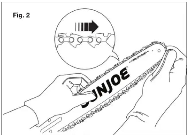 Sun Joe SWJ700E - Installing the Guide Bar and Chain - 2