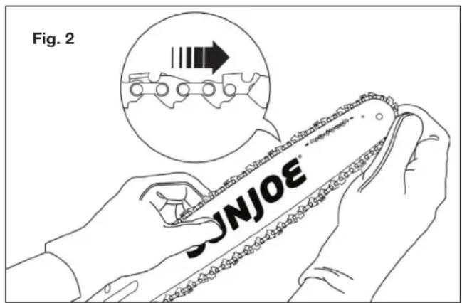 Sun Joe SWJ700E - Pose du guide-chaine et de la chaine - 2