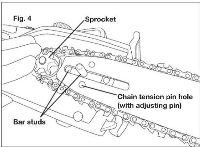 Sun Joe SWJ700E - Installing the Guide Bar and Chain - 4