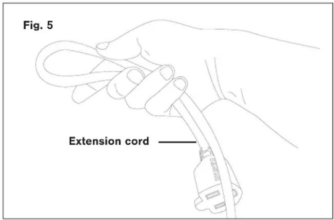 Snow Joe 320E - Securing the Extension Cord - 1