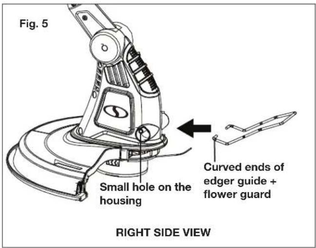 Sun Joe TRJ13STE - Fitting the Edger Guide + Flower Guard - 2