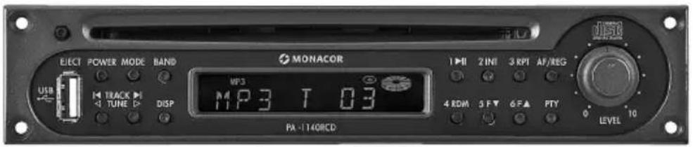 Monacor PA1140RCD - CD/MP3 Player Insertion with RDS Tuner - 2