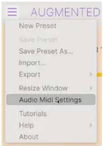 Arturia Augmented VOICES - Le menu Augmented - 1