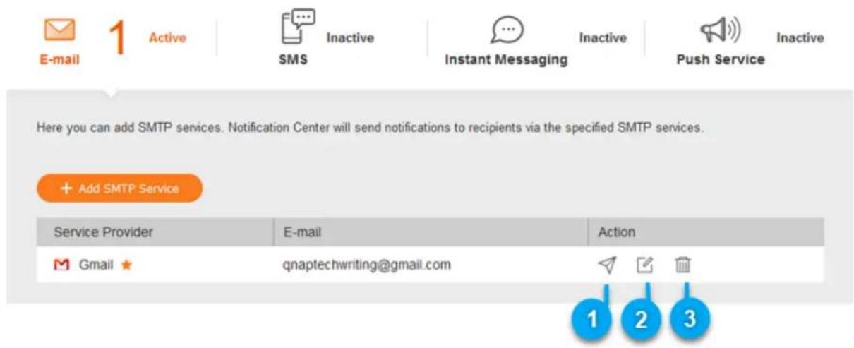 QNAP QuCPE7010 - Gérer les notifications par e-mail - 1