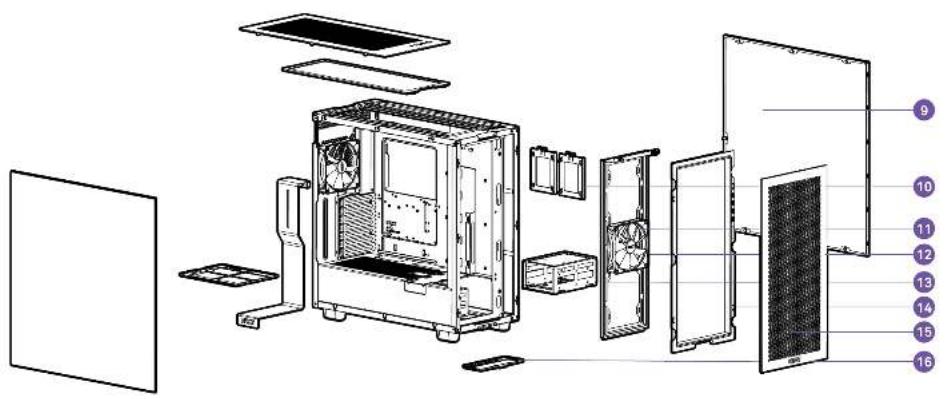 NZXT H7 Flow - PART NAME - 1