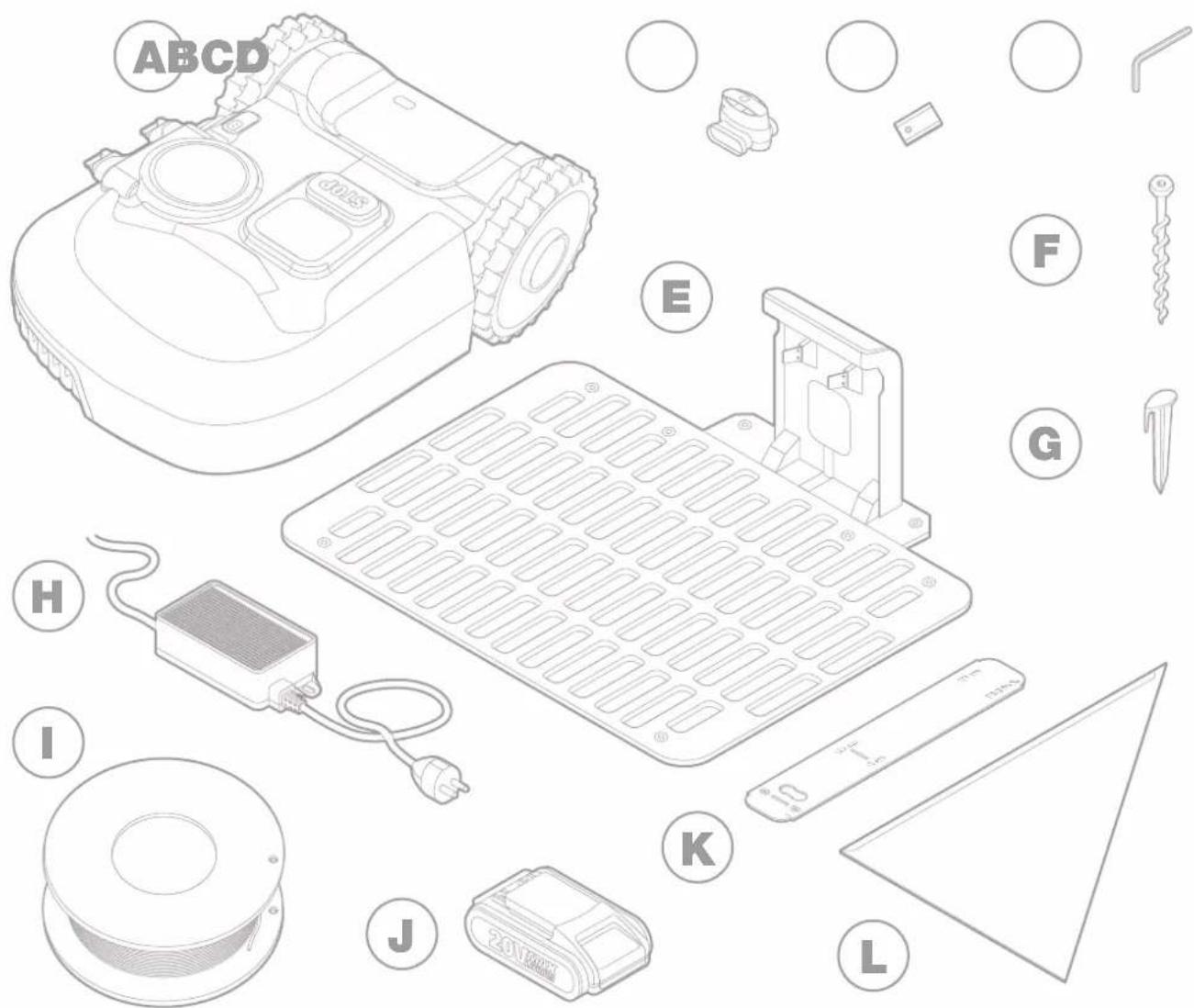 WORX Landroid M500 WR141E - CONTENU DU CARTON - 1