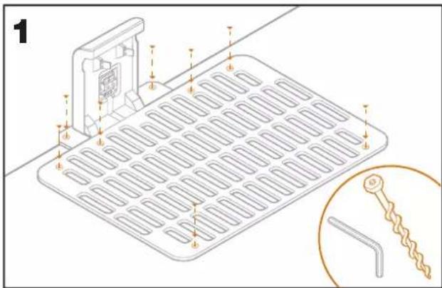 WORX Landroid M500 WR141E - Fixez la station de recharge à l'endroit sélectionné - 1