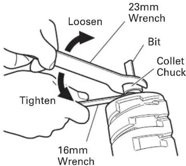 HiKOKI M12VC - Removing bits - 2