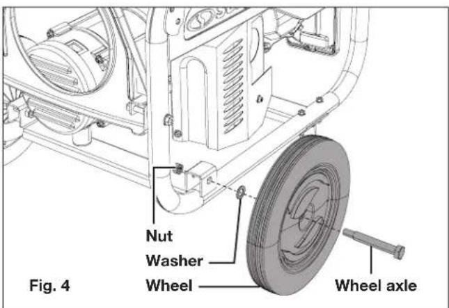 Sun Joe SJG4100LP - Installing the Wheels - 1