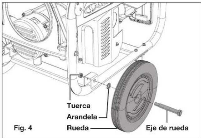 Sun Joe SJG4100LP - Instalación de las ruedas - 1