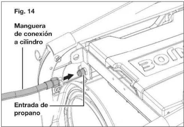 Sun Joe SJG4100LP - Conexión e instalación del cilindro de gas propano. - 1