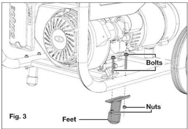 Sun Joe SJG4100LP - Installing the Feet - 1