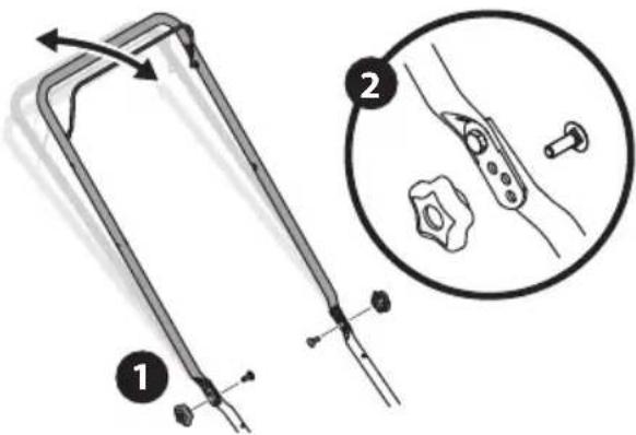 TROY-BILT TB210B - PULL-OUT AND FOLDING HANDLES - 1