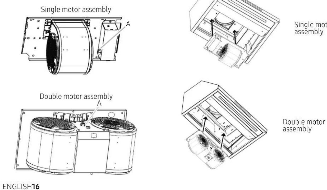 Dacor DHD30U990CSDA - Install hood internal fan motor - 1