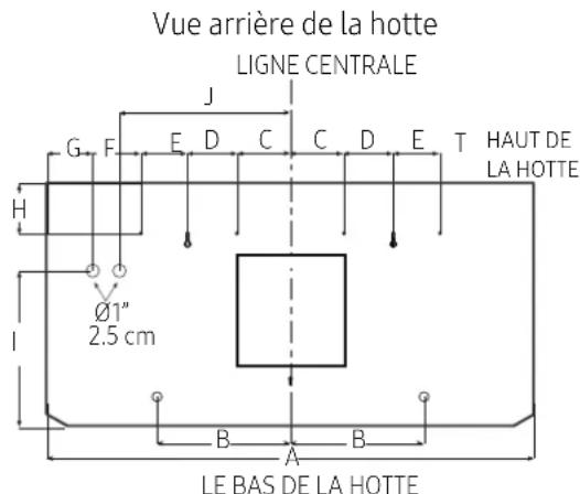 Dacor DHD30U990CSDA - Schéma d'installation arrière - 1