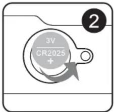 3V CR2025 + ②