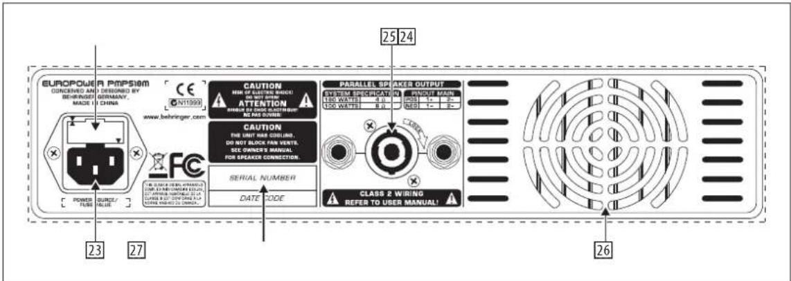 BEHRINGER Europower PMP518M - Connexions - 1