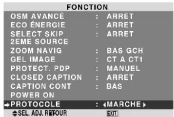 NEC PlasmaSync 60XR5 - Réglage de PROTOCOLE - 1