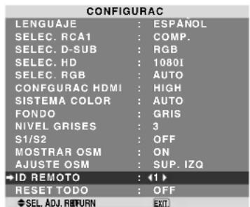 NEC PlasmaSync 60XR5 - Ajuste del código remoto del mando a distancia - 1