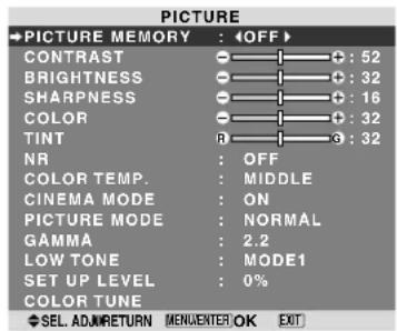 NEC PlasmaSync 60XR5 - ■ Advanced menu mode - 1