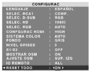 NEC PlasmaSync 60XR5 - Preajuste a los valores por defecto - 1
