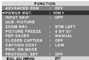 NEC PlasmaSync 60XR5 - Setting the power management for computer images - 1