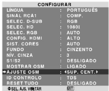 NEC PlasmaSync 60XR5 - Ajustando a posição do menu - 1