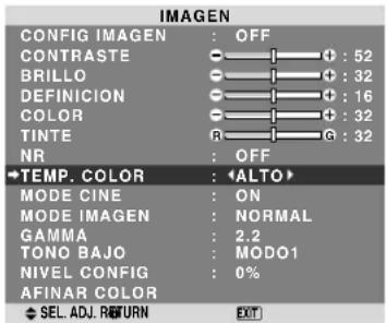NEC PlasmaSync 60XR5 - Ajuste de la temperatura de color - 1