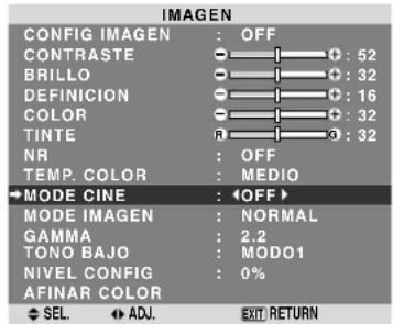 NEC PlasmaSync 60XR5 - Ajuste de la imagen según la película - 1