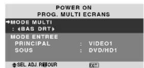 NEC PlasmaSync 60XR5 - ■ Pour régler MULTI INPUT - 1